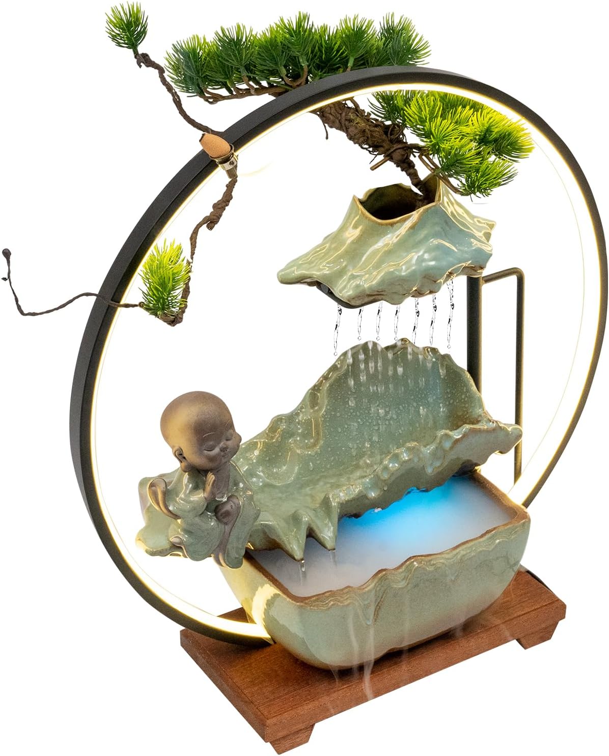 Banborba Tabletop Fountain with LED Light and Mist