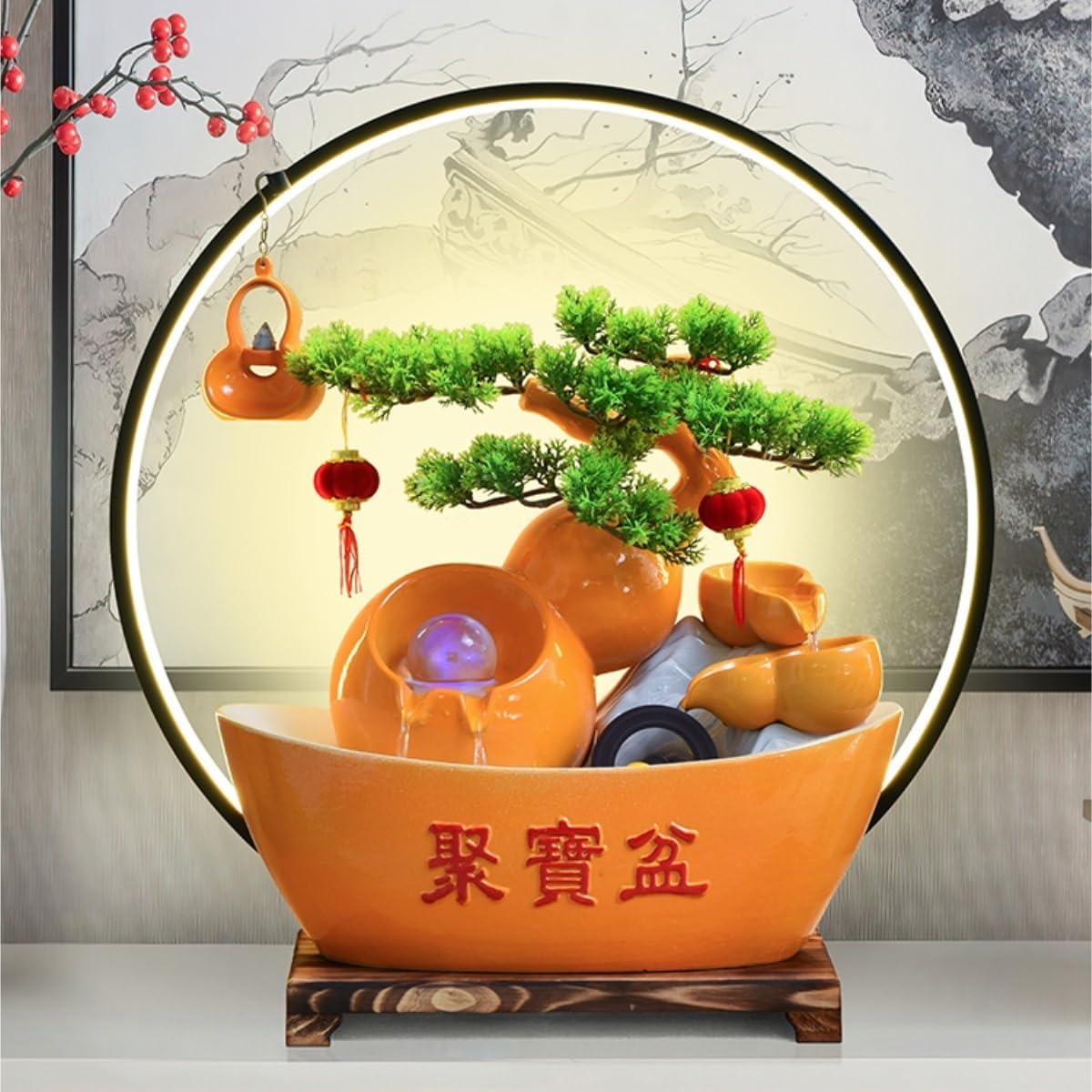 YOUQUEEN Tabletop Fountain with 3 Tiers
