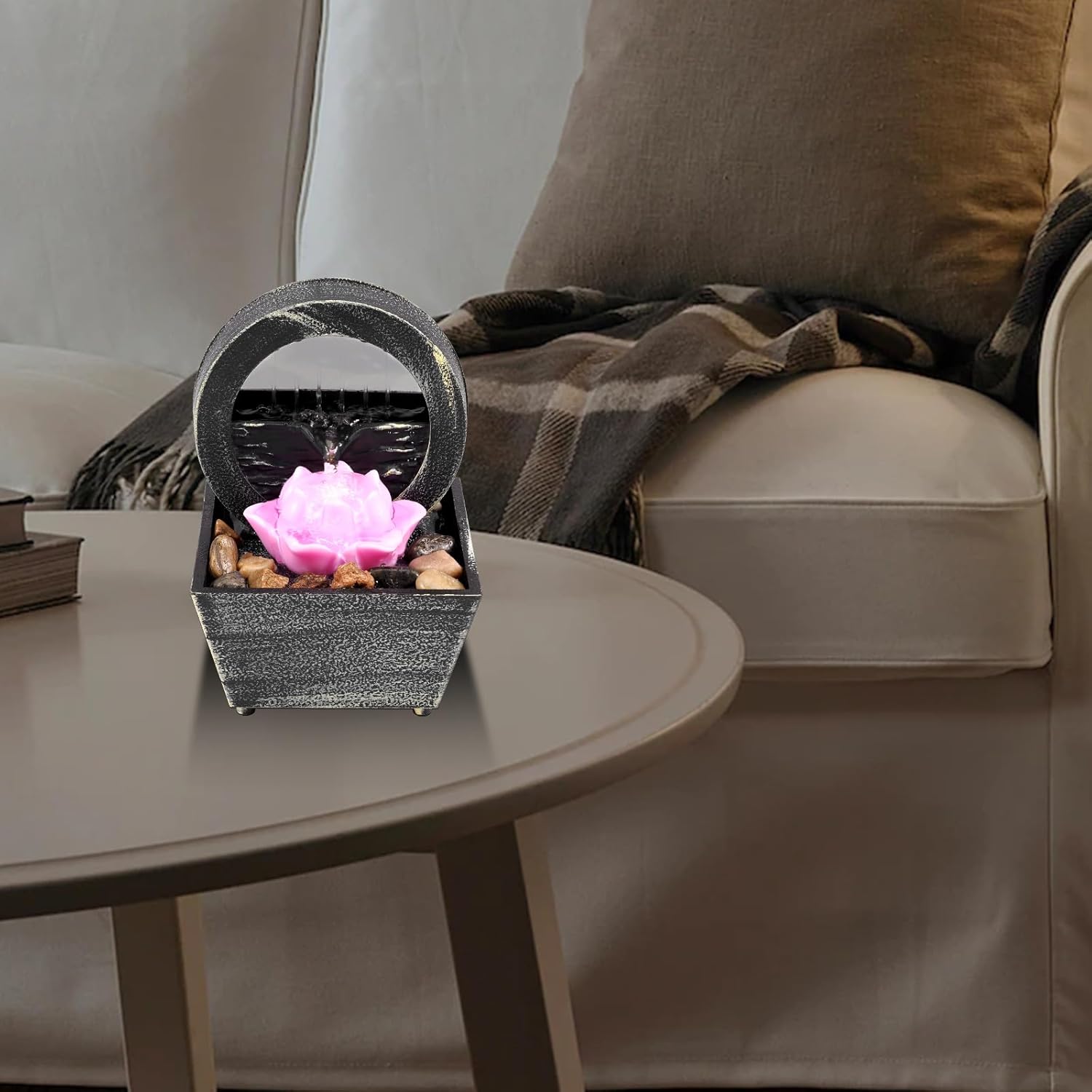 Tabletop Water Fountain with Light and Sound
