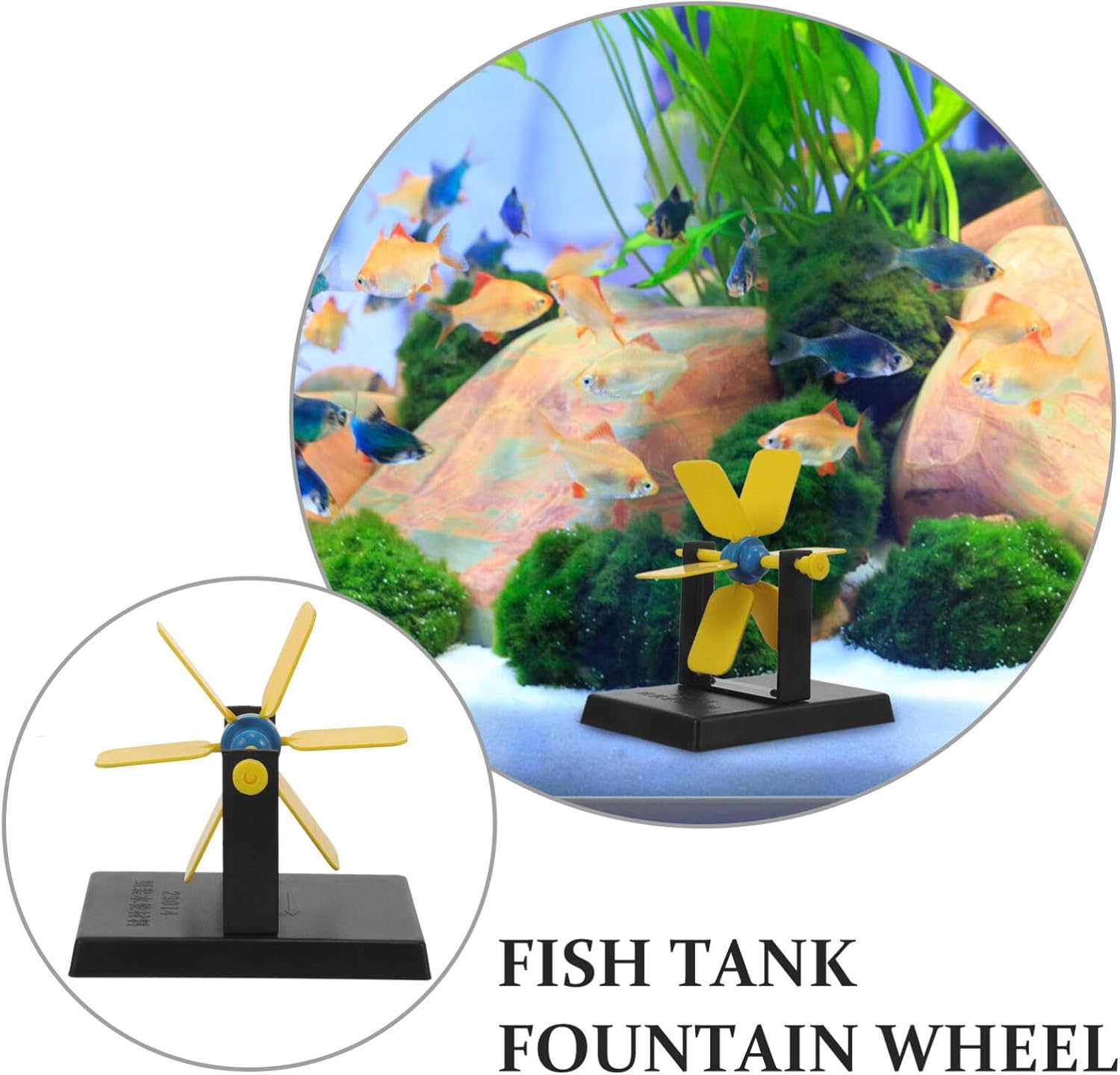 Yardwe Rotating Water Wheel Fountain for Aquarium Relaxing Decor