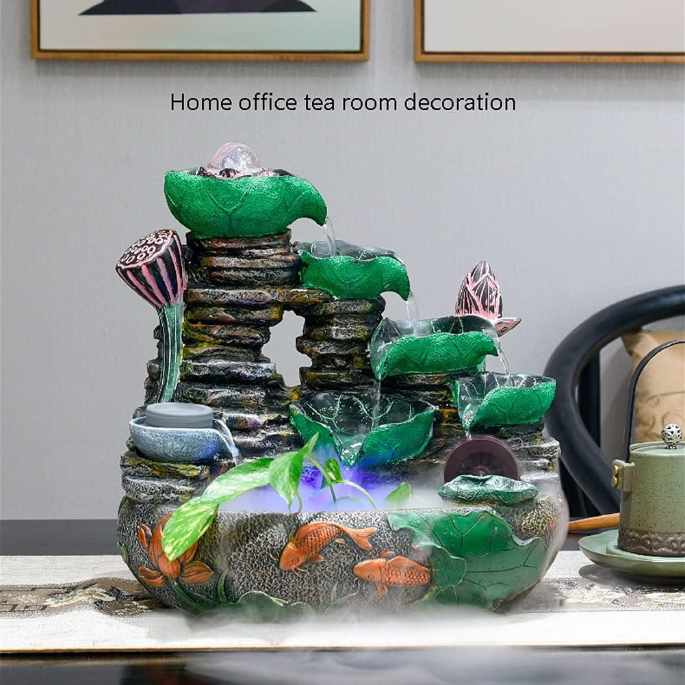 Tabletop Fountain with Rolling Ball and Atomizer for Home Office Living Room Bedroom