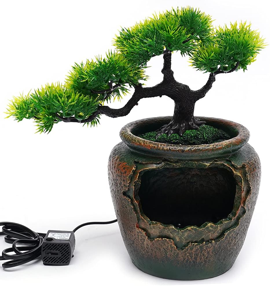 Futchoy Indoor Resin Waterfall Fountain with LED Light