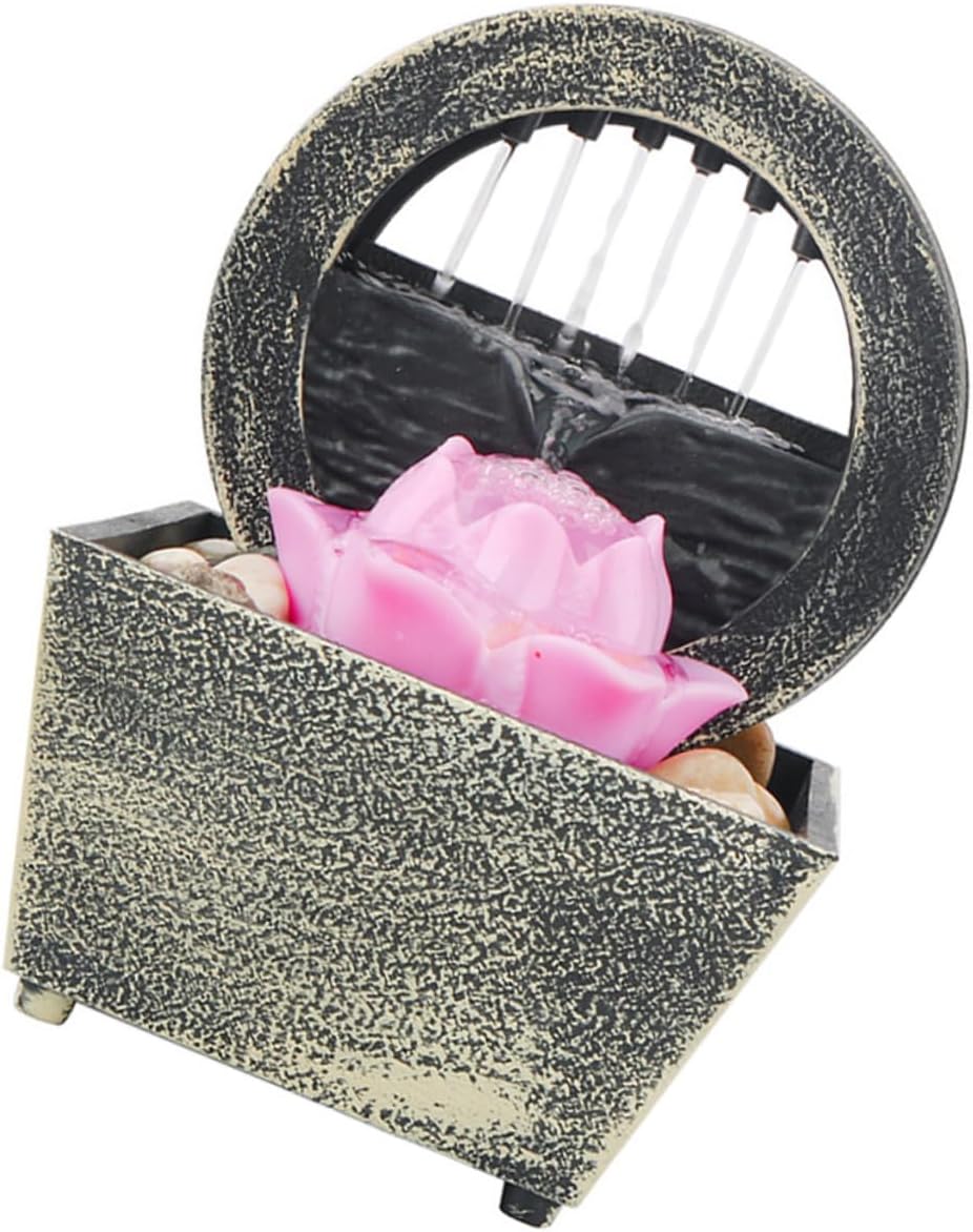 1set LED Desktop Fountain Indoor Water Decor Unique Shape Bright Lighting