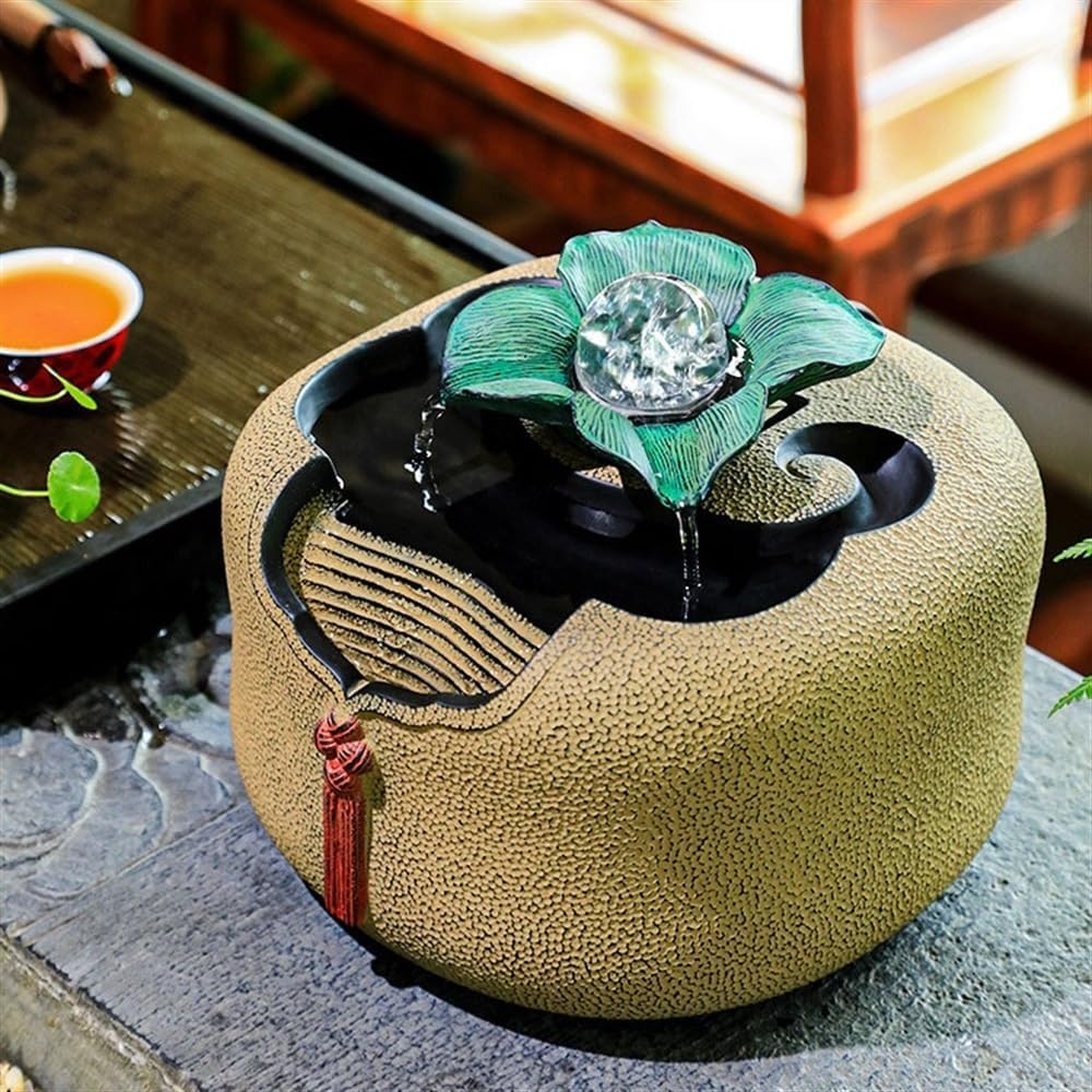 Yellow Tabletop Water Fountain for Home Decor
