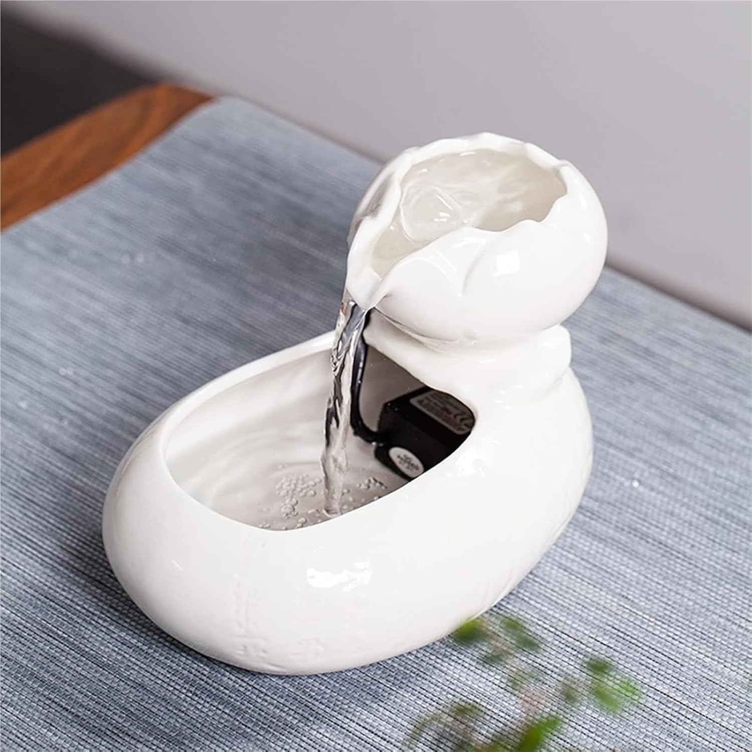 Pink Indoor Ceramic Tabletop Water Fountain