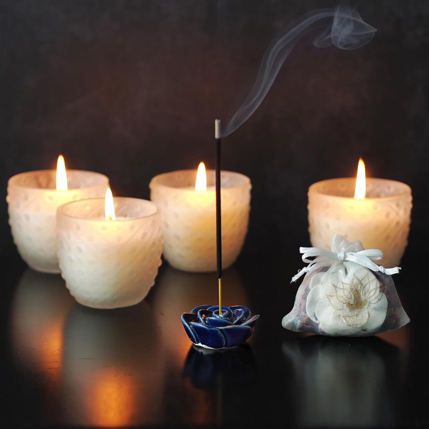 Hosley Wedding Unity Candles Set with 1 Pillar 2 Taper Candles Bundle