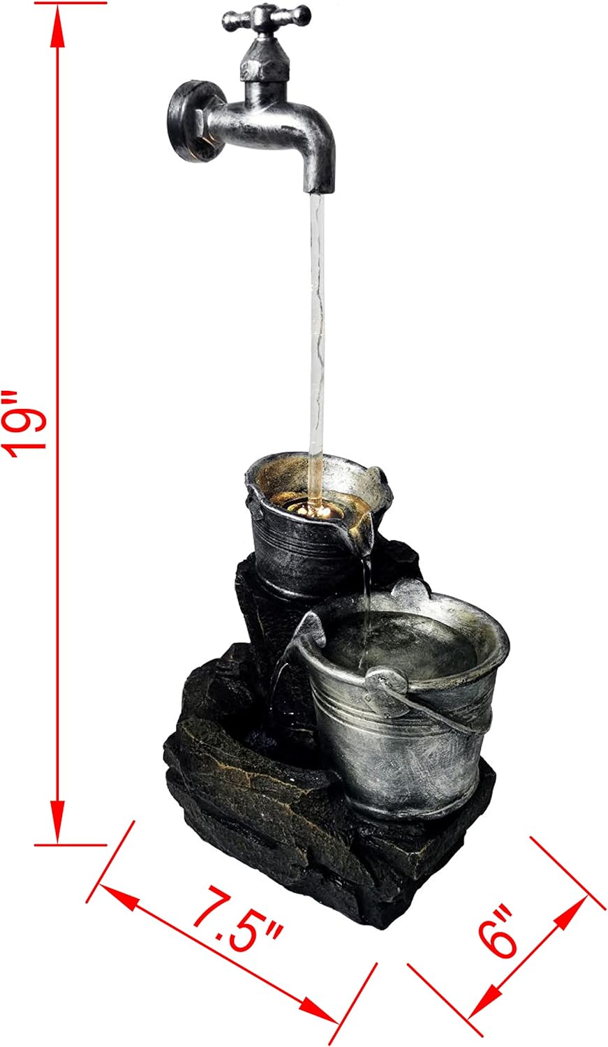 Indoor Floating Faucet with LED Light and Waterfall Fountain