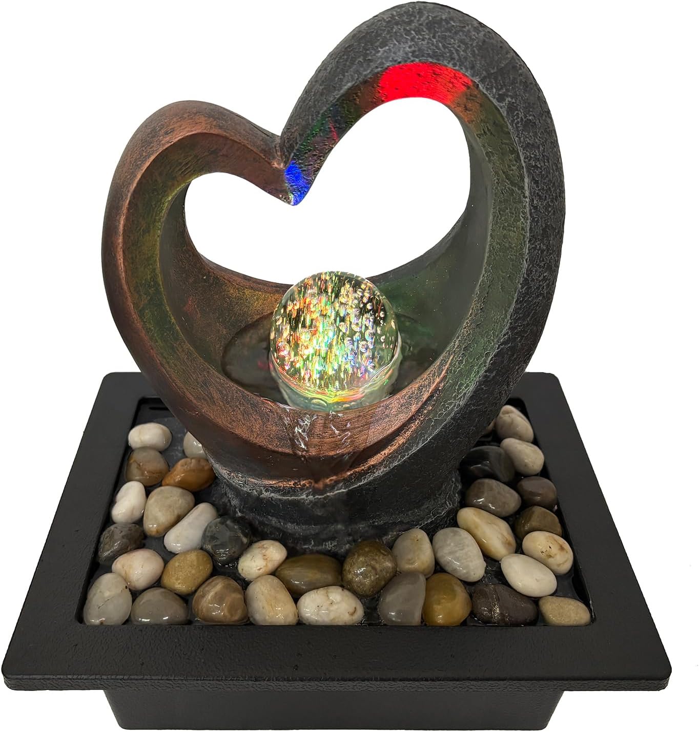Spinning Orb Rock Tabletop Fountain with LED Light and OnOff Switch