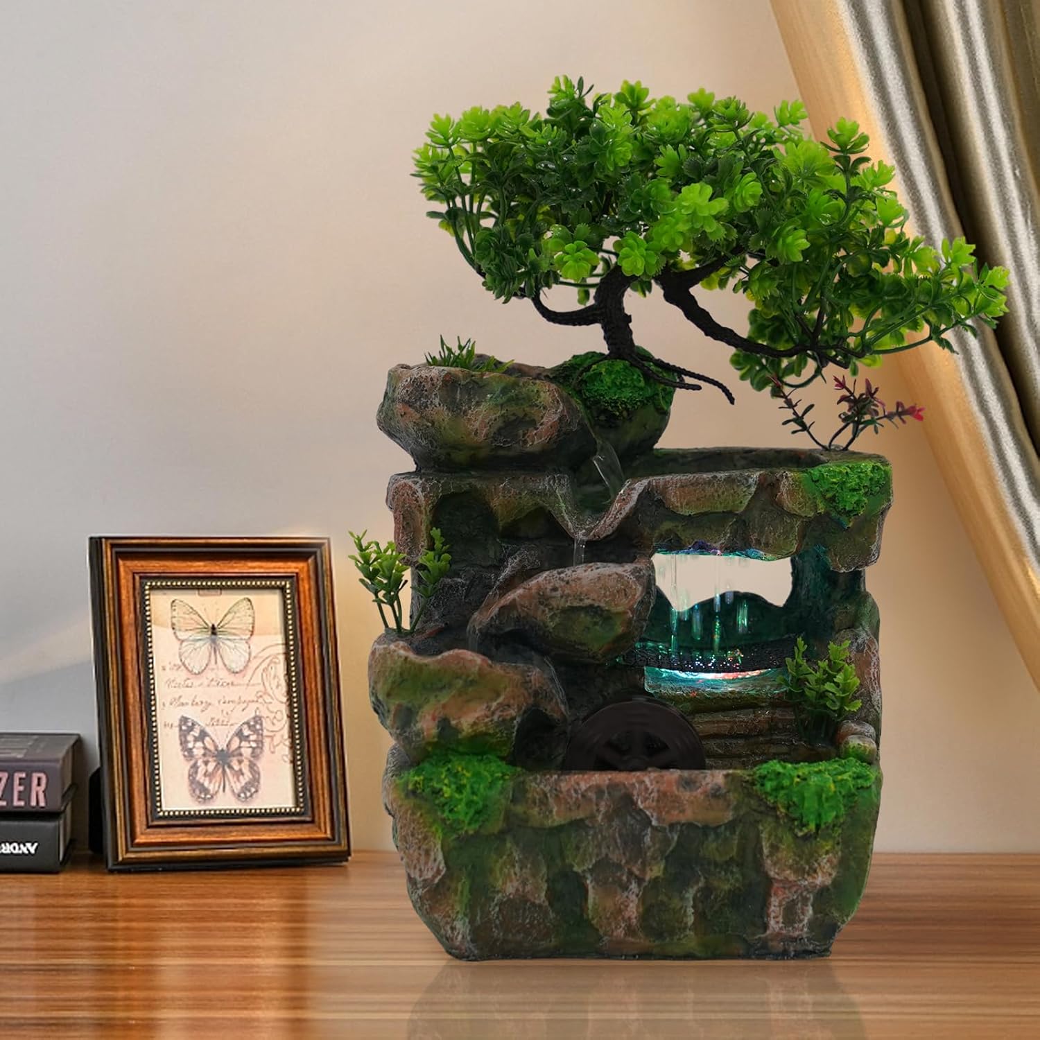 Gdrasuya10 Indoor LED Fountain with Waterfall and Rockery