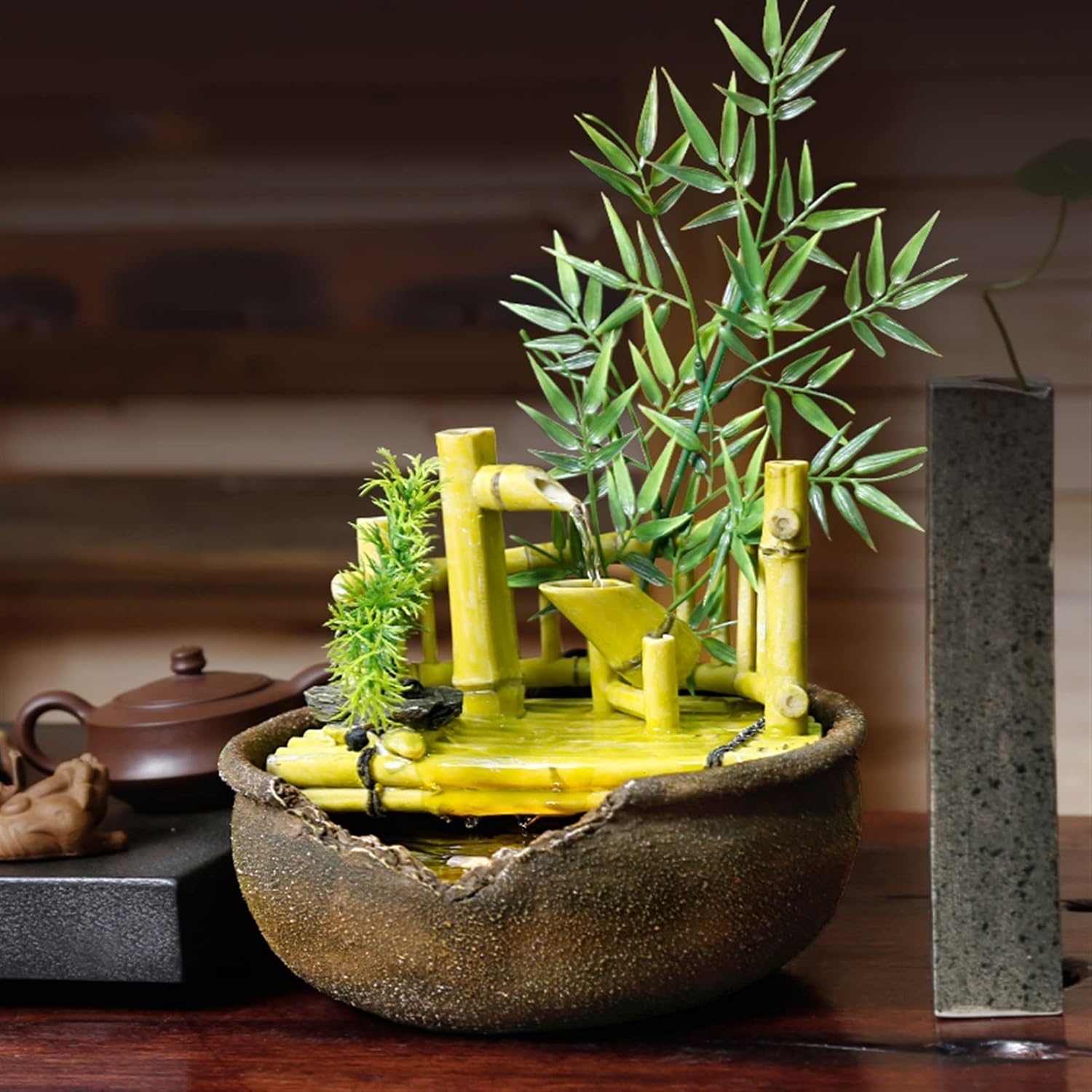 GSOUL Tabletop Water Fountain with Multi-Layer Flow