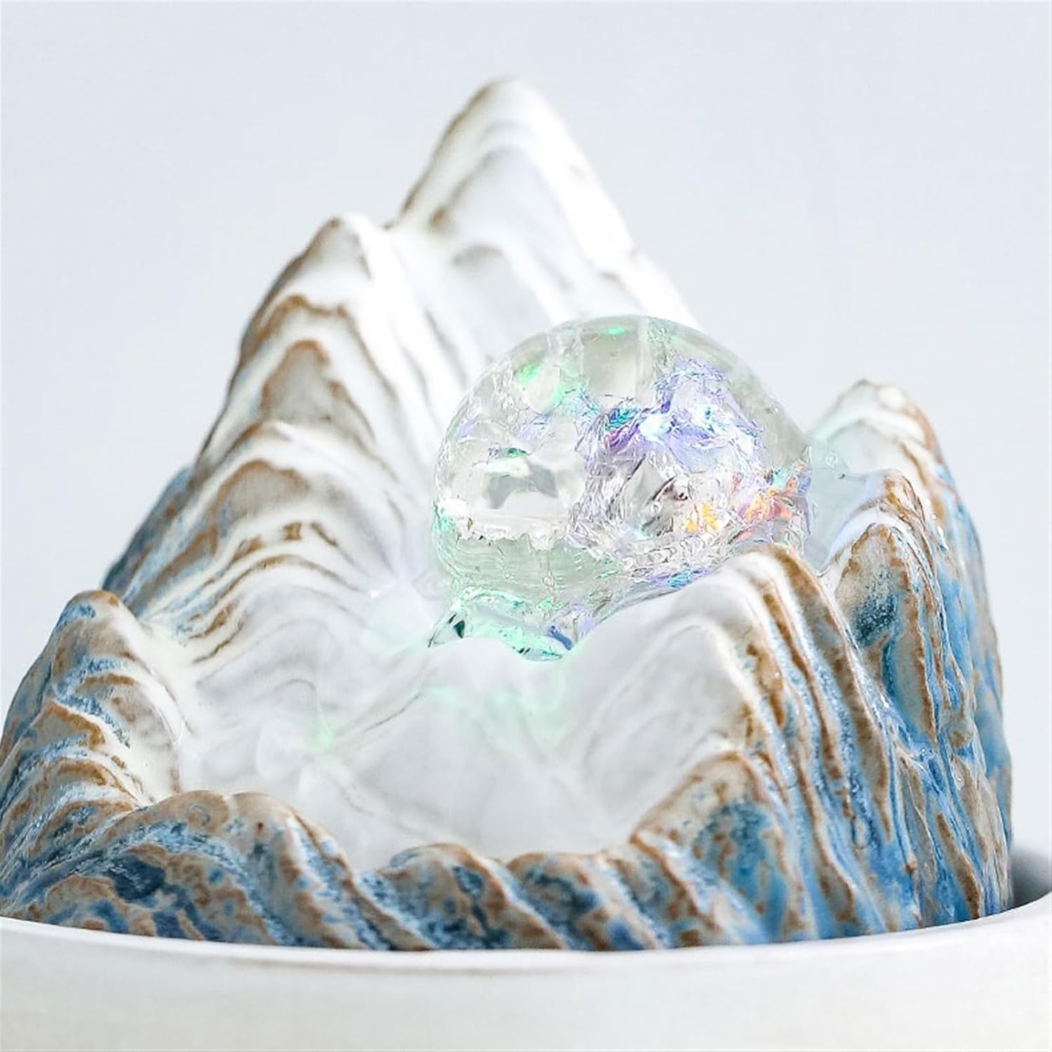 Blue Ceramic Tabletop Fountain for Office Home