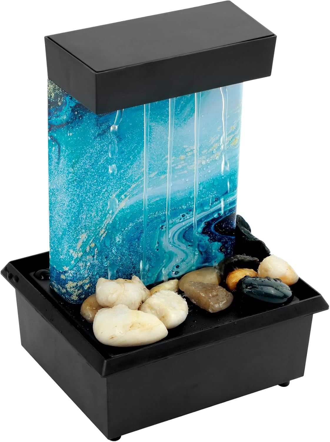 Light Blue Tabletop Fountain with LED Light
