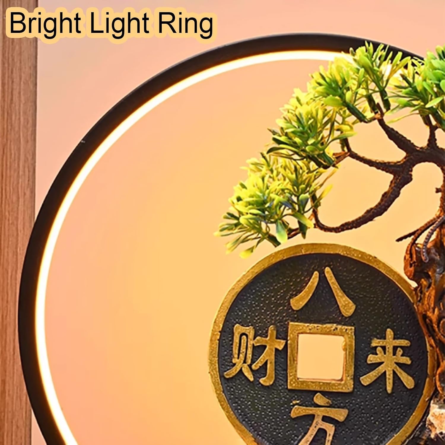 Soothing Waterfall Indoor Fountain with Prosperity Symbol
