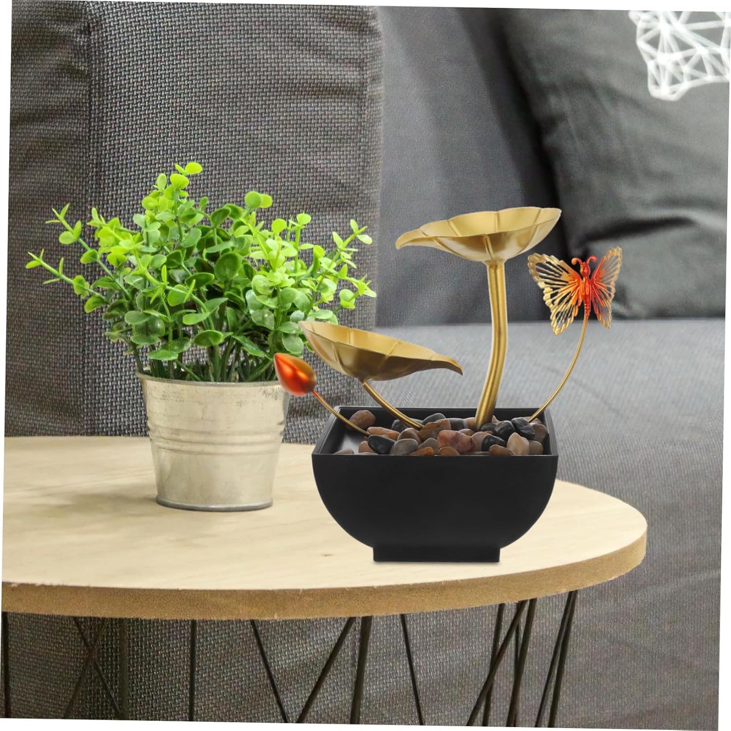 Indoor Waterfall Fountain with Leaf Design for Air Humidification
