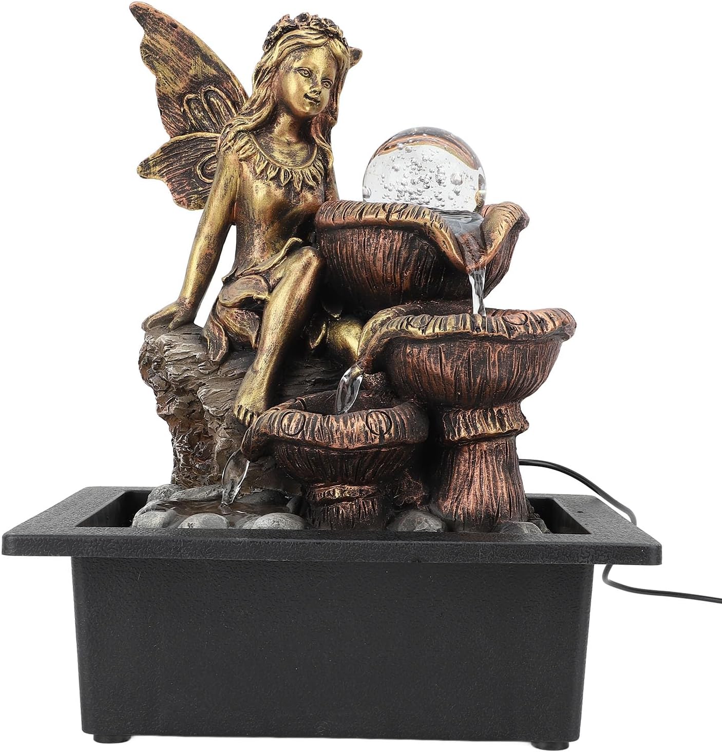 Naroote Tabletop Fountain with LED Light and USB Pump