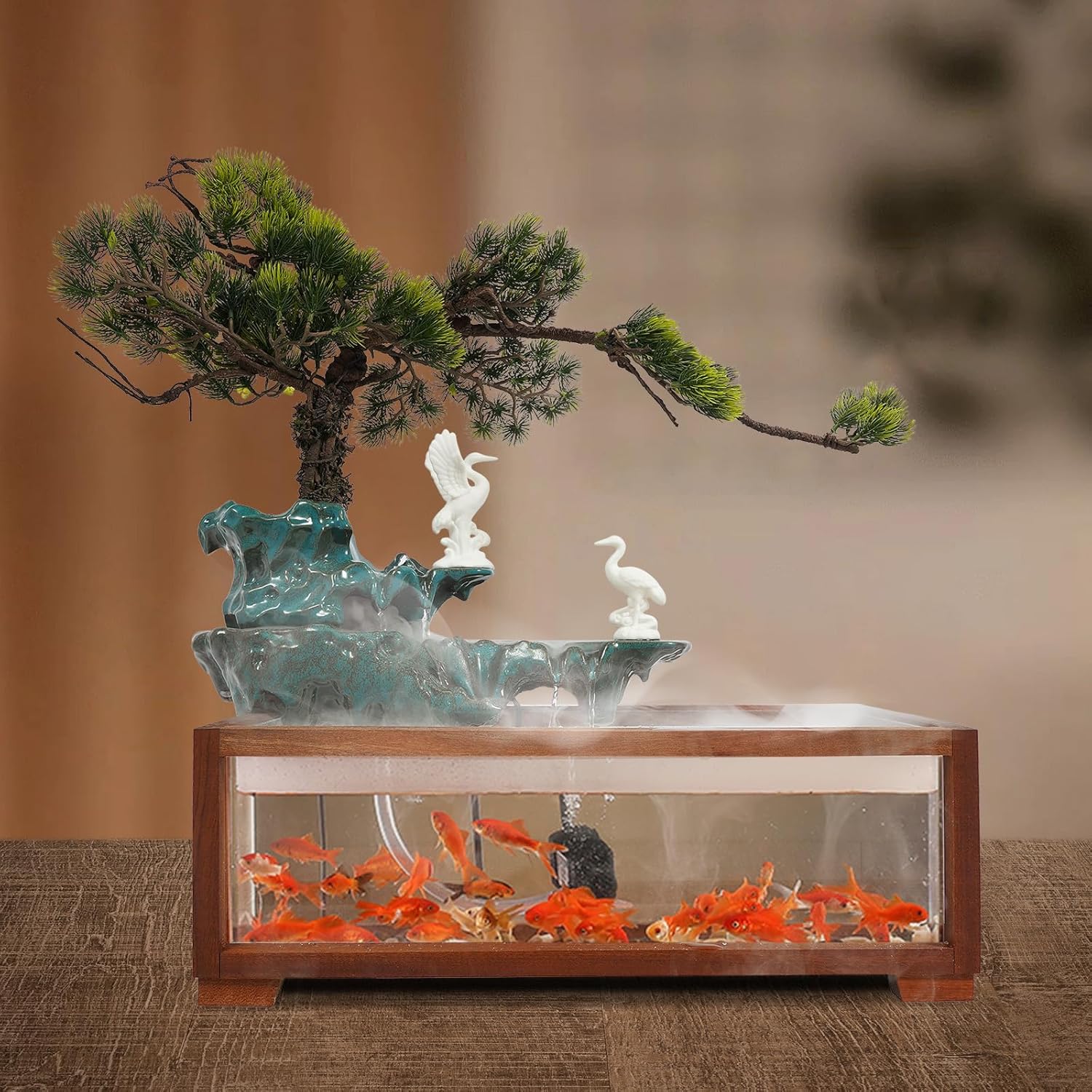 Tabletop Water Fountain with LED Lights and Atomizer