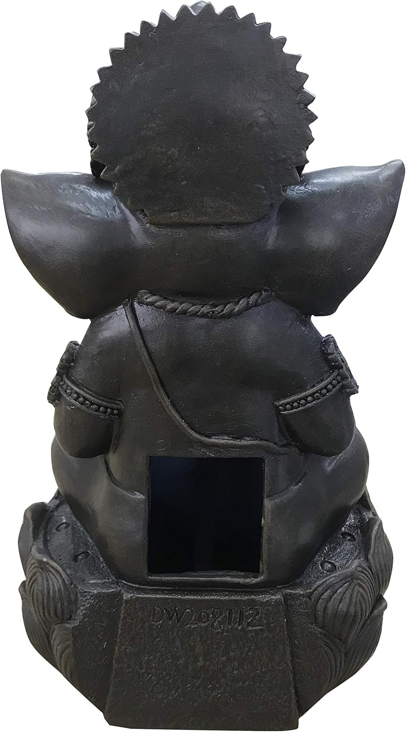 Hi-Line Gift Lord Ganesh Sculptural Tabletop Fountain with Cool White LED Lights Brown