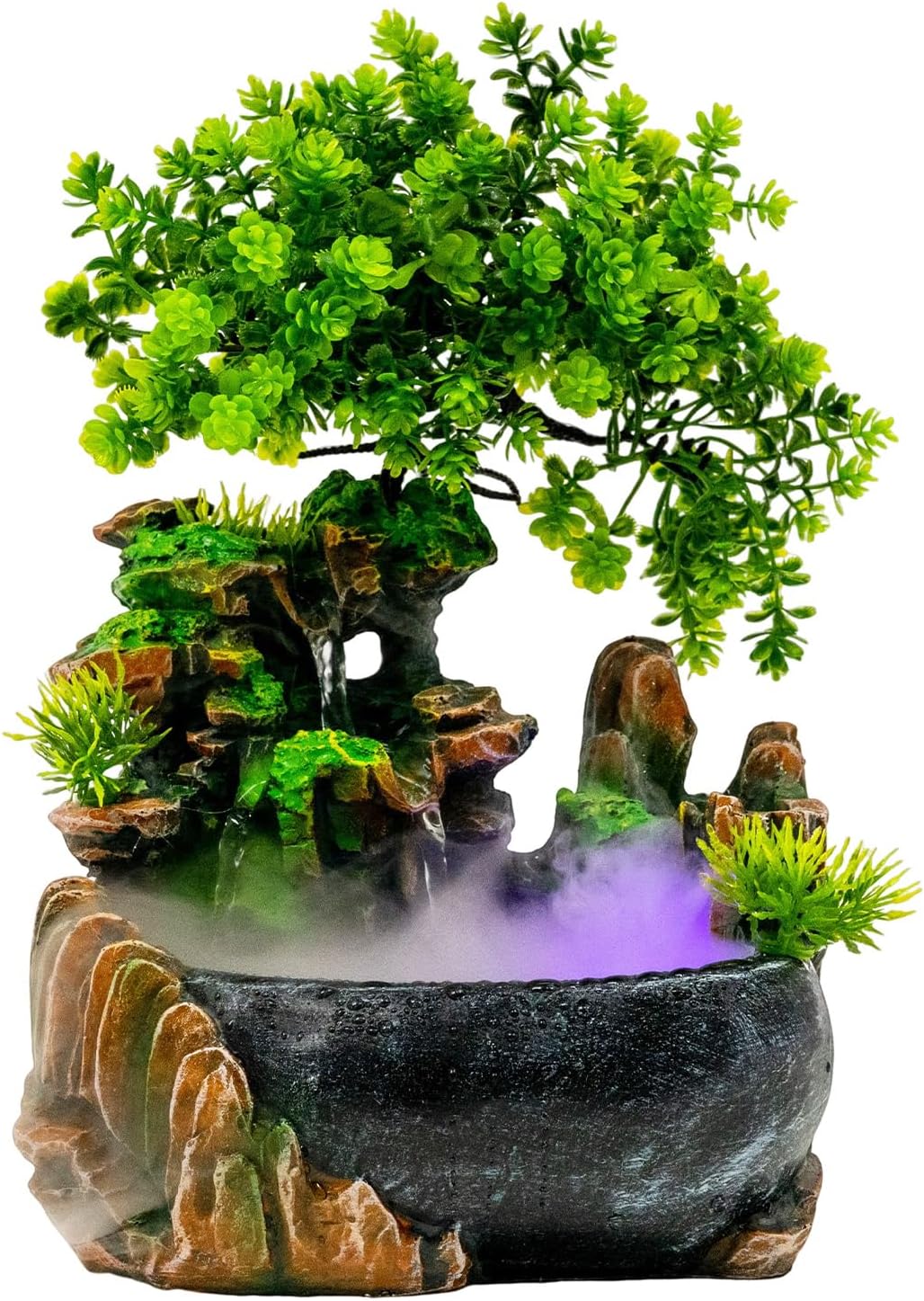 Bokknppo Indoor Water Fountain with LED Light and Humidifier