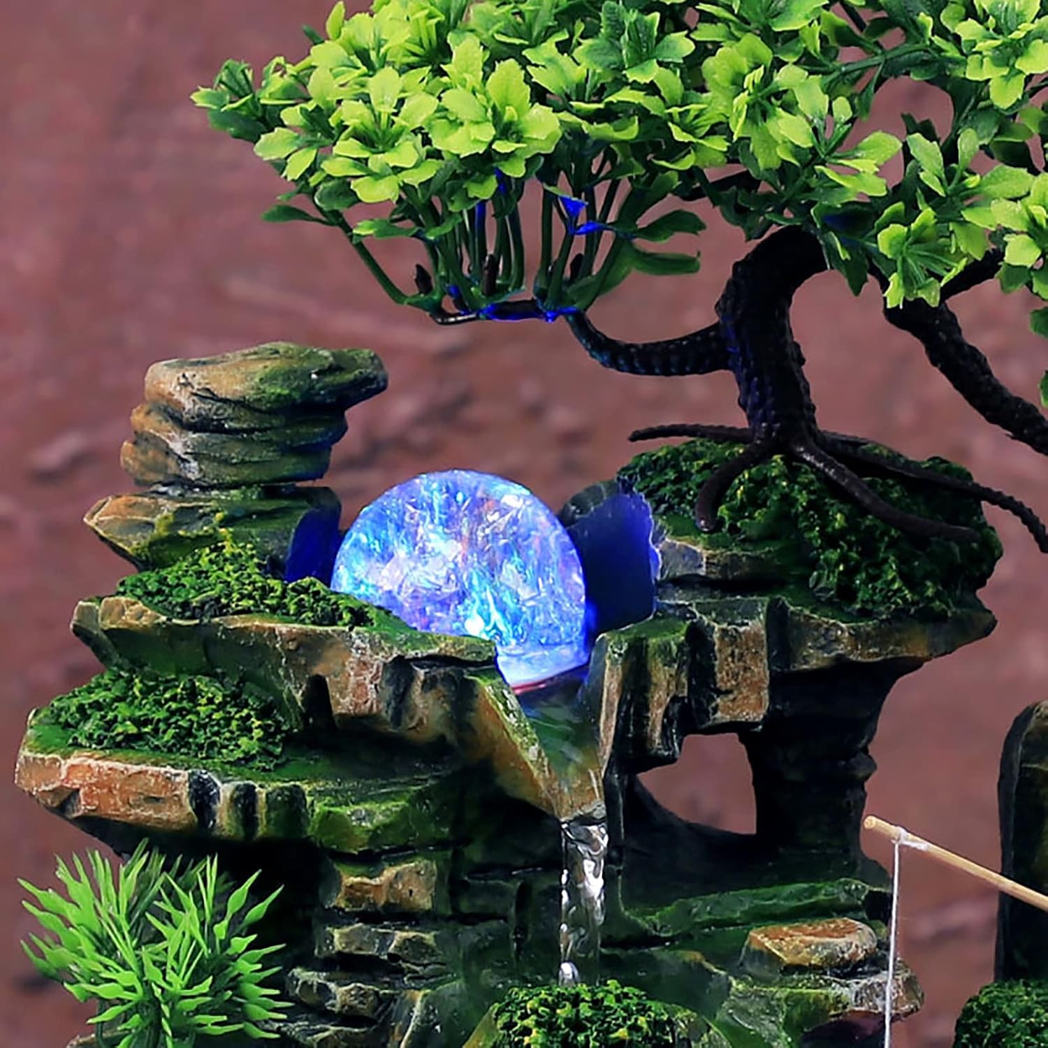 Tabletop Fountain with Color Changing LED Lighting
