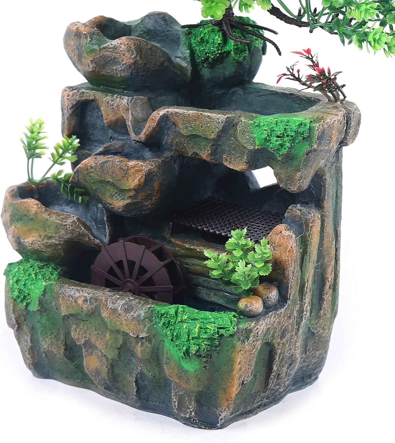 Tabletop Fountain Rockery with LED Lights