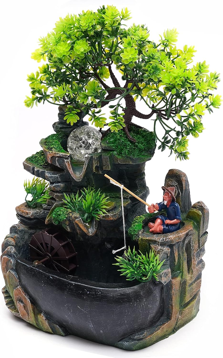 Tabletop Fountain with Color Changing LED Lighting