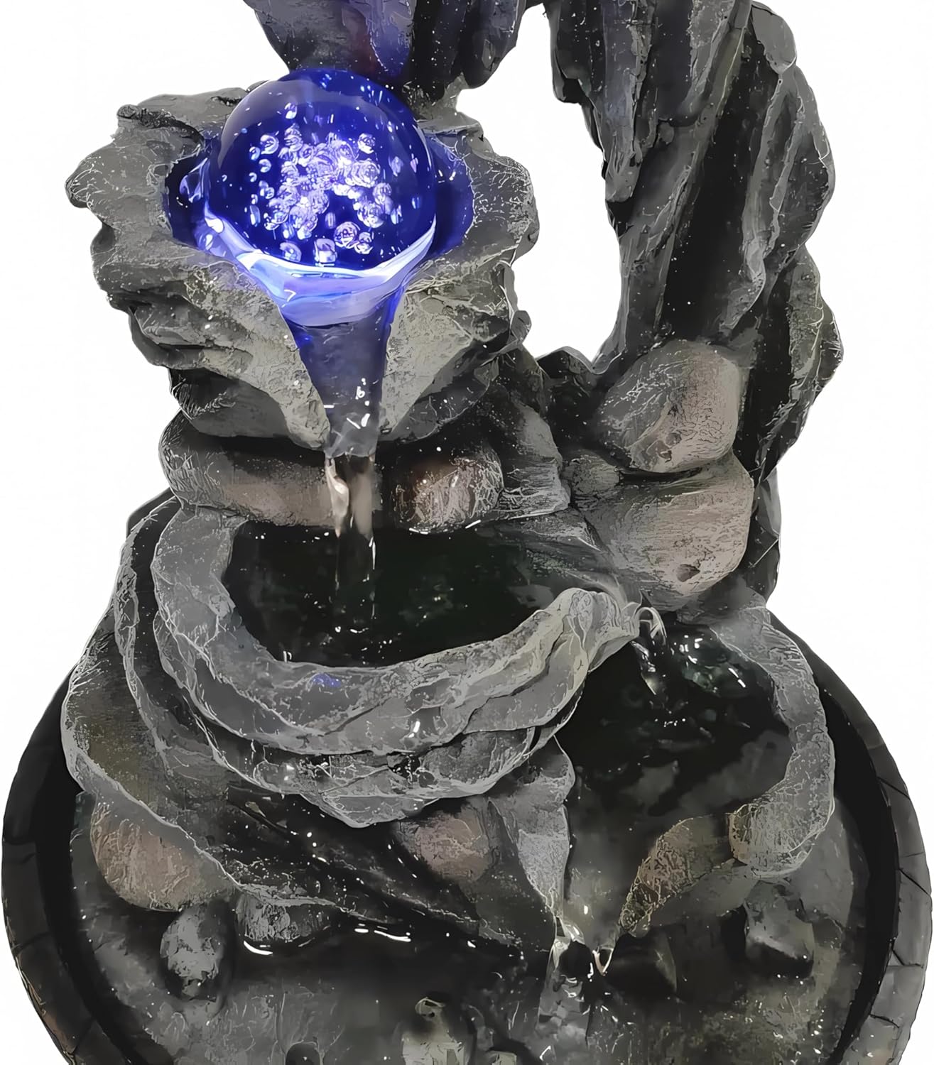 GIDITA Tabletop Water Fountain with LED Light