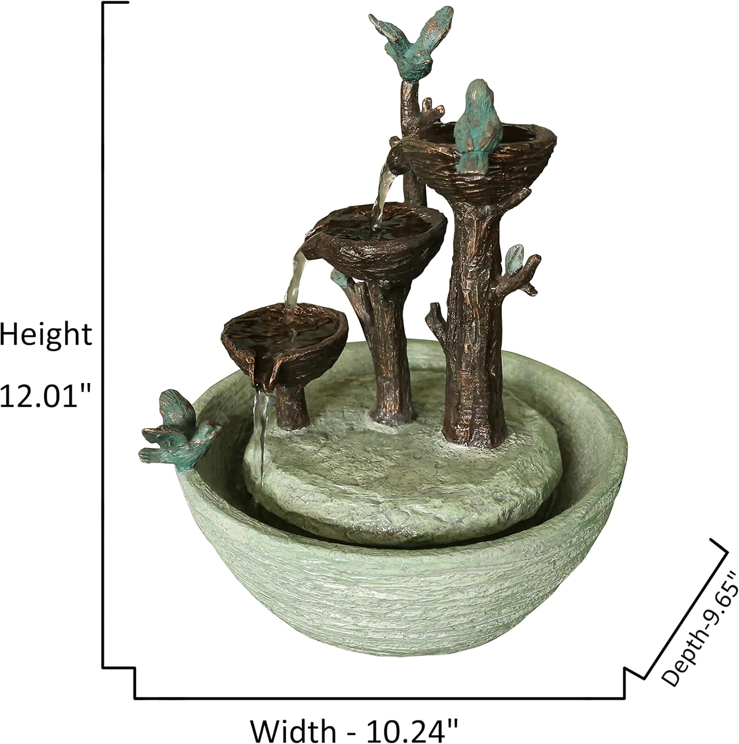 Hi-Line Gift Ltd Birds Playing Fountain Indoor Tabletop Decor