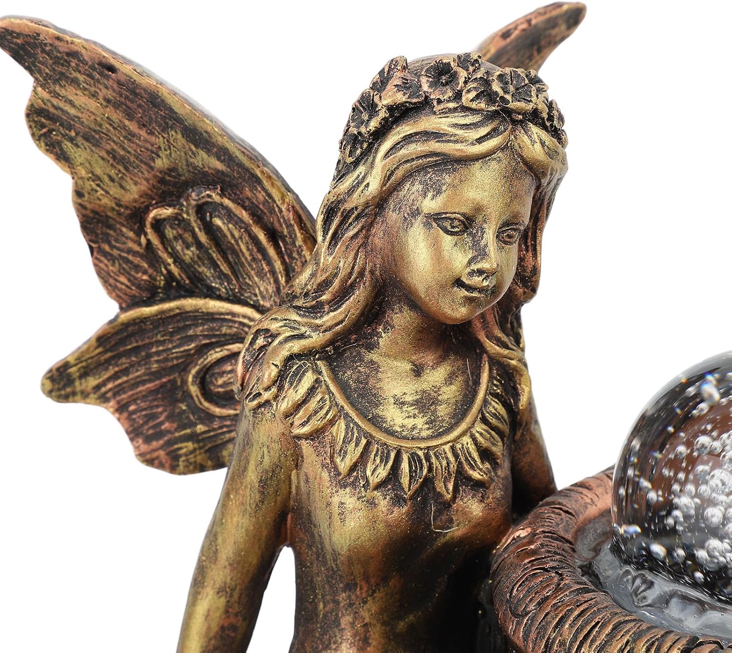 Gsycle Tabletop Fountain with LED Light and USB Pump for Home Office Decor