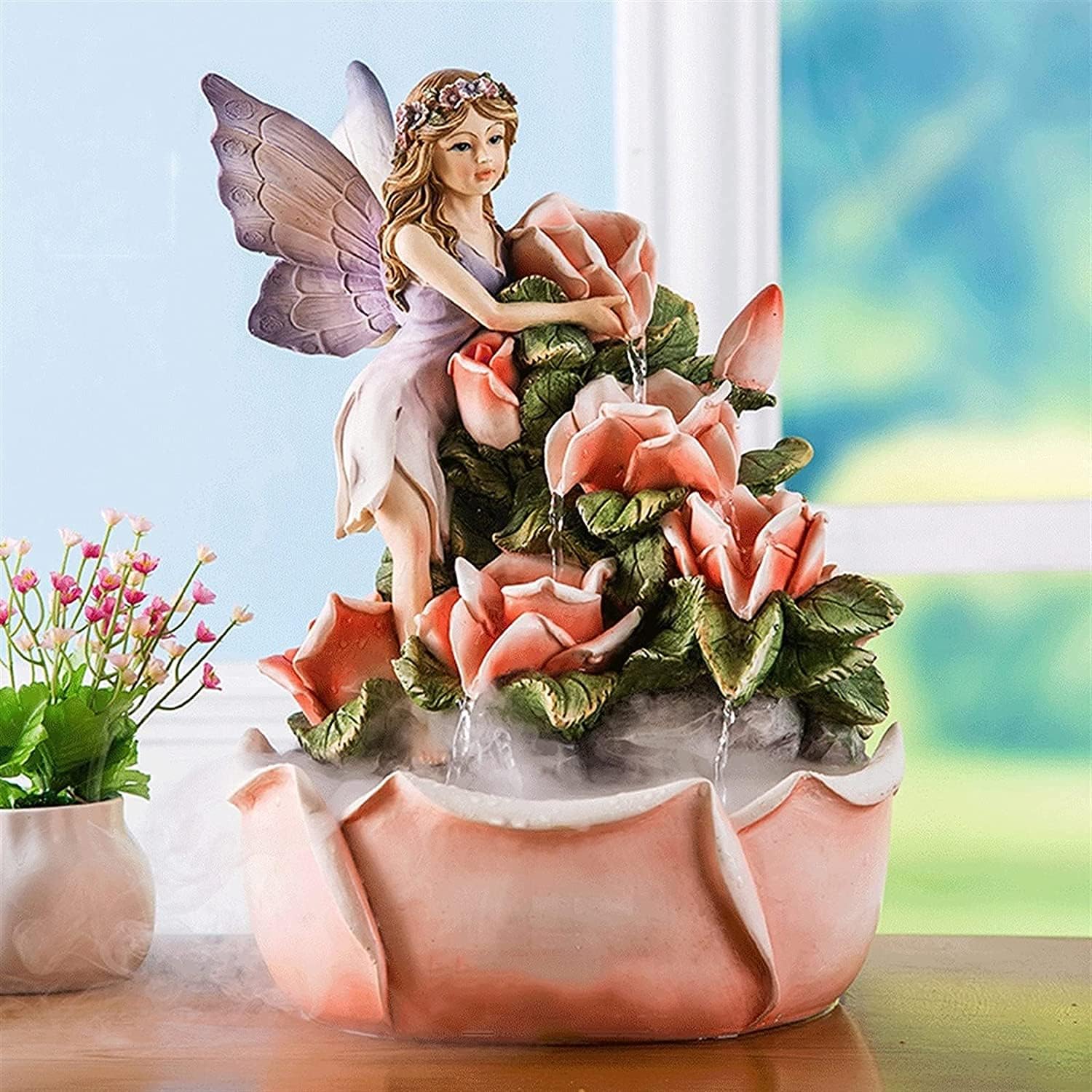 Fairy Angel Indoor Water Fountain 14 Inch Tabletop Fountain Decor