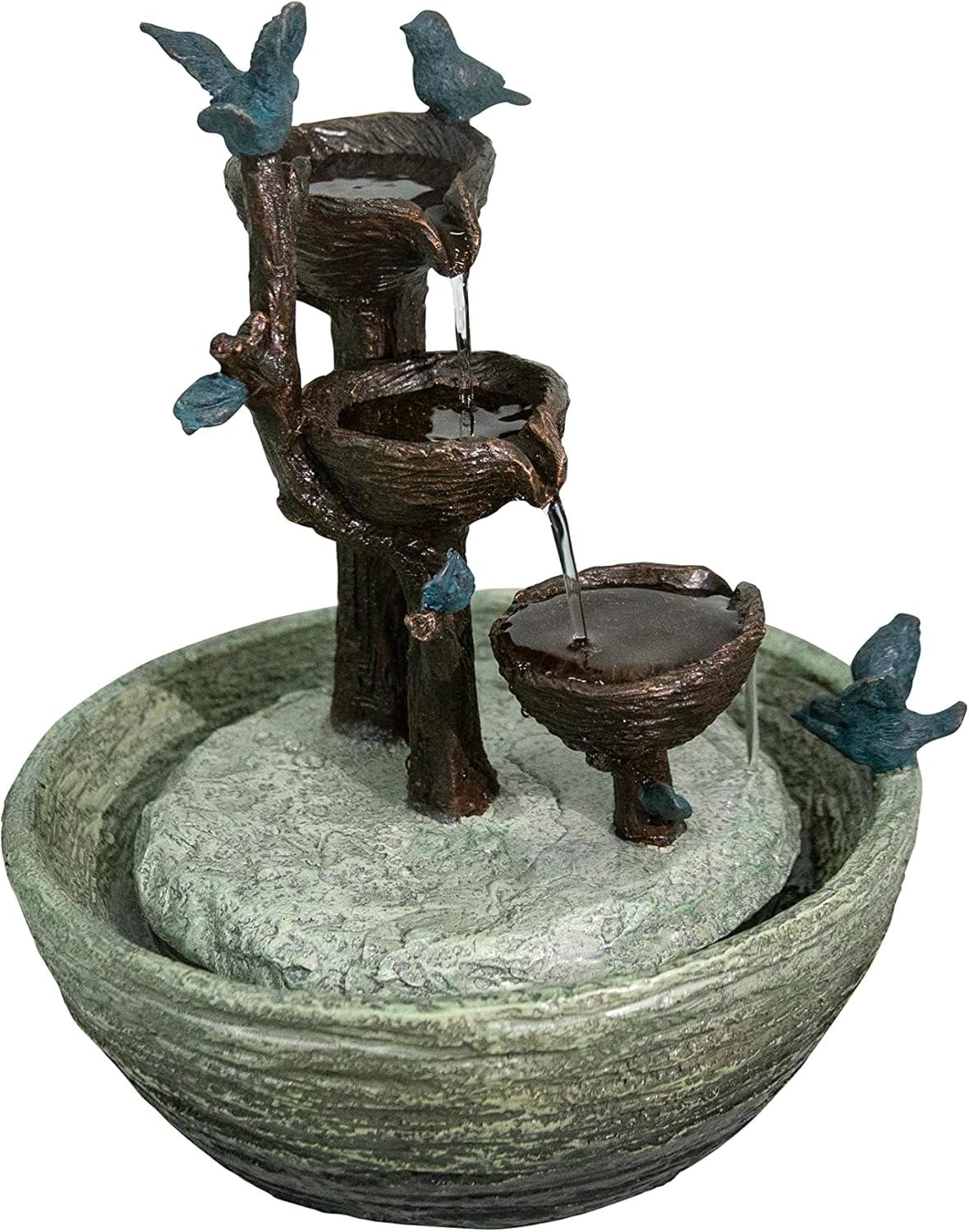 Hi-Line Gift Ltd Birds Playing Fountain Indoor Tabletop Decor