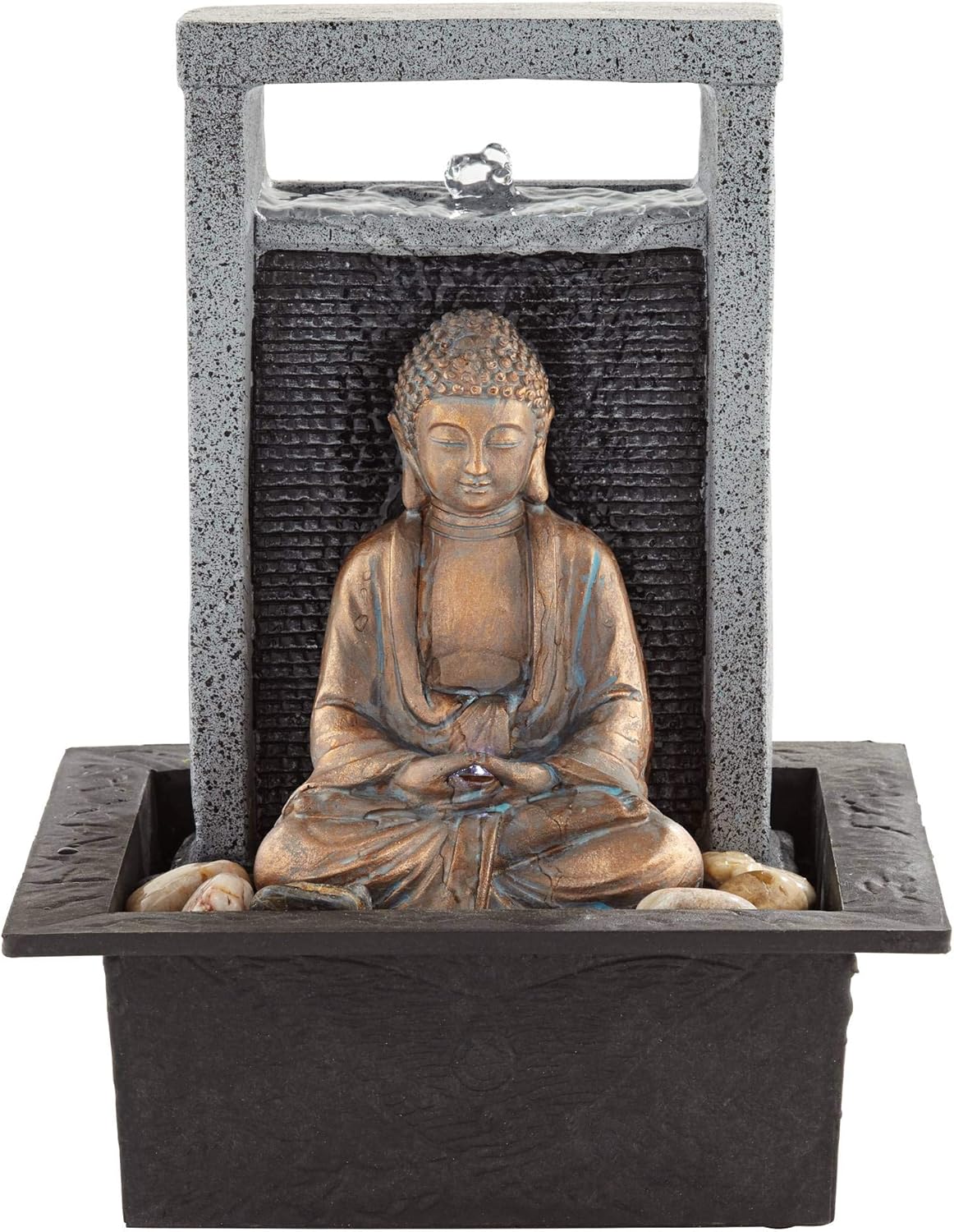 Meditating Buddha 11 Inch High Indoor Decor Tabletop Fountain