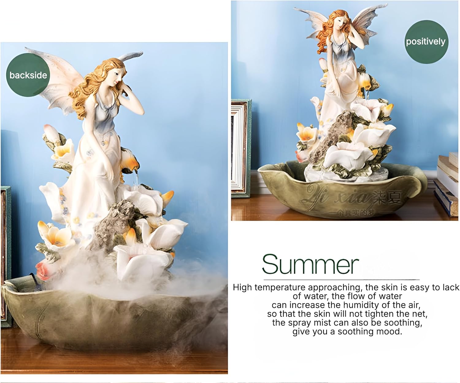 1693 Inch Tabletop Fountain with LED Lights and Crystals