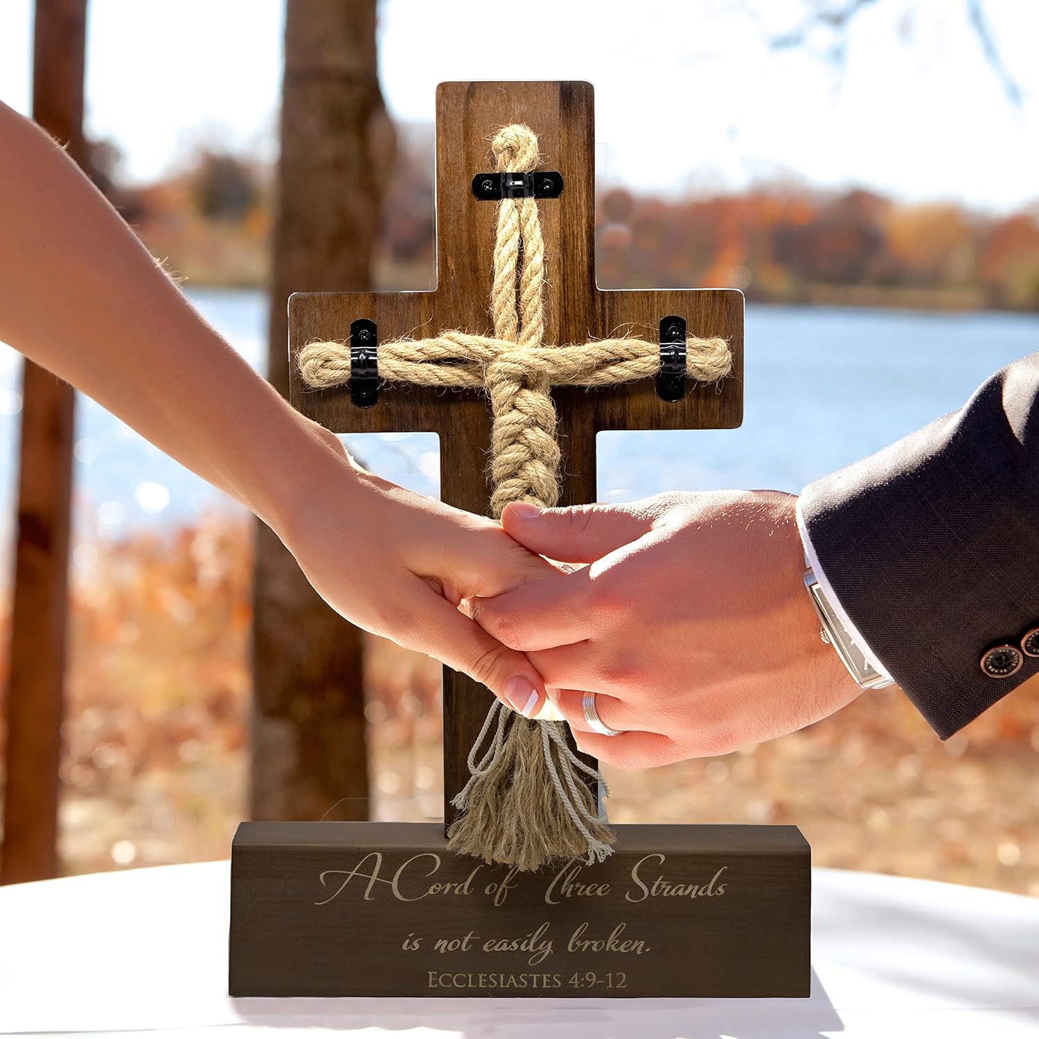 Wedding Unity Cross with Three Strands