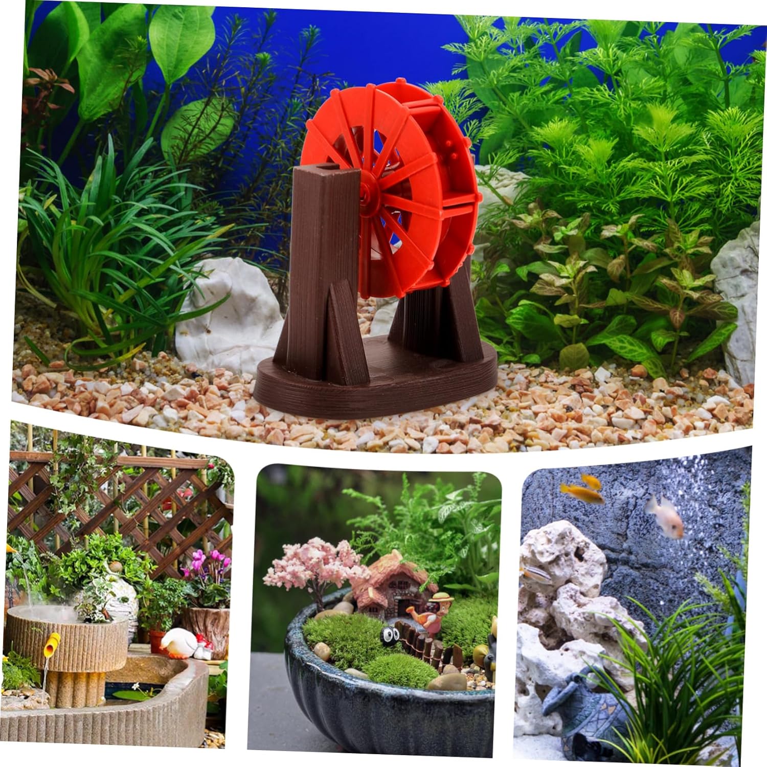 Small Water Wheel Model Portable Plastic Fountain Accessory