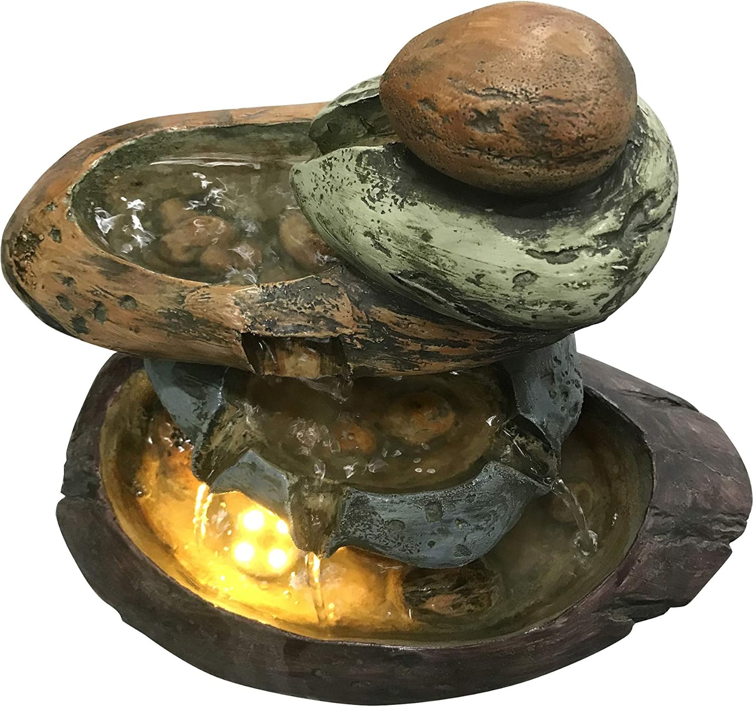 Multicolour Stone Tabletop Fountain with LED Lights