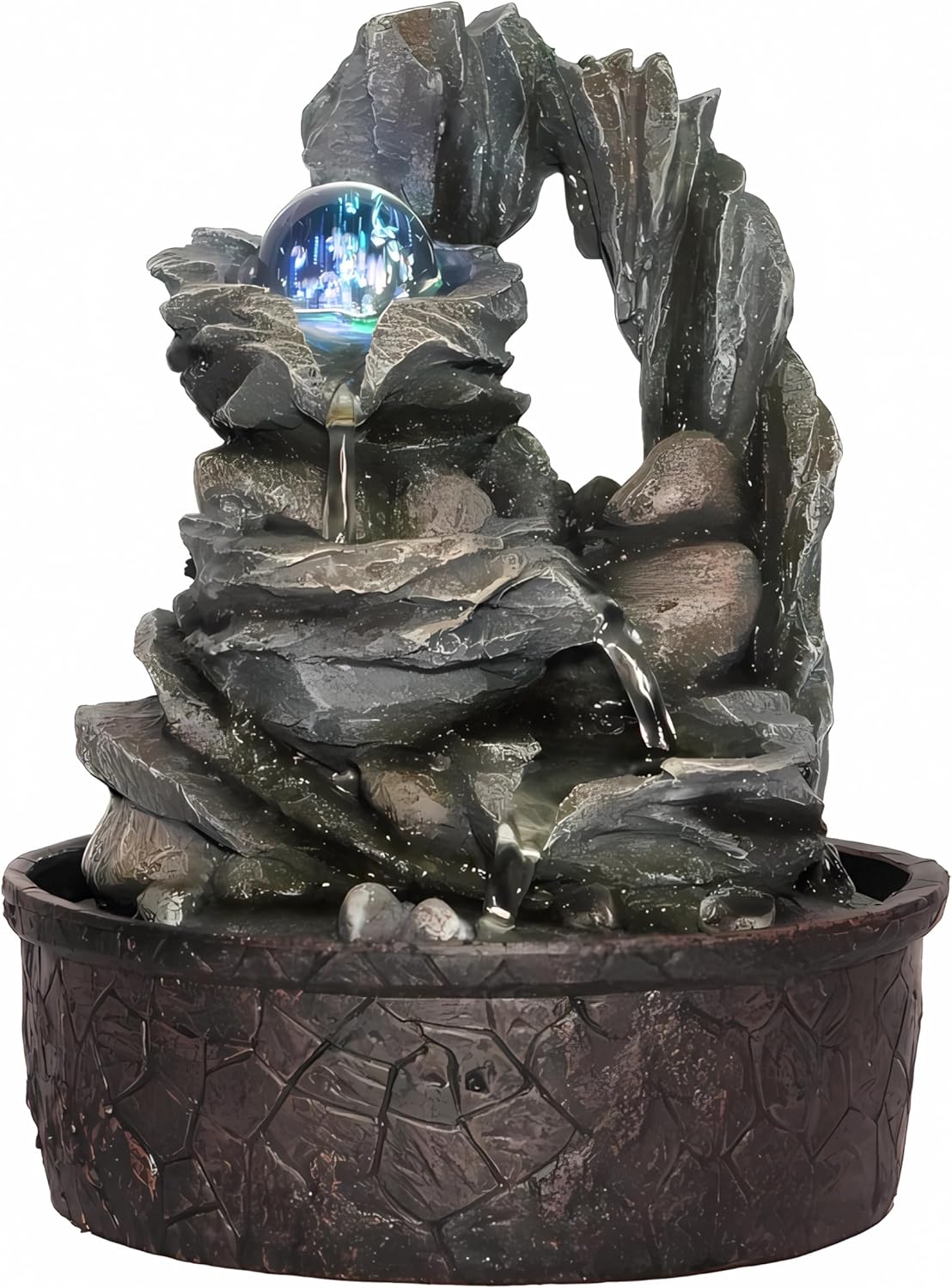 GIDITA Tabletop Water Fountain with LED Light