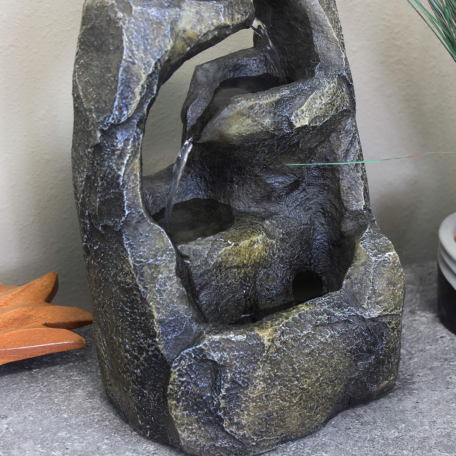 Sunnydaze Cavernous Rock Tiers Indoor Fountain - 12 Inch Decor