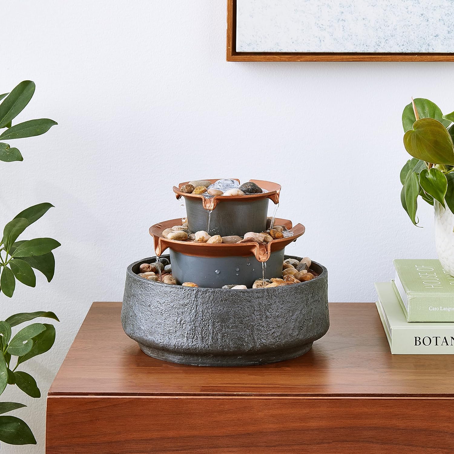HoMedics Tide Tabletop Fountain with Natural Sounds and LED Lighting