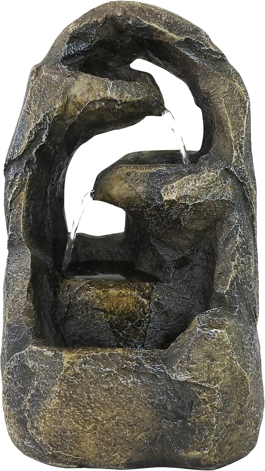 Sunnydaze Cavernous Rock Tiers Indoor Fountain - 12 Inch Decor