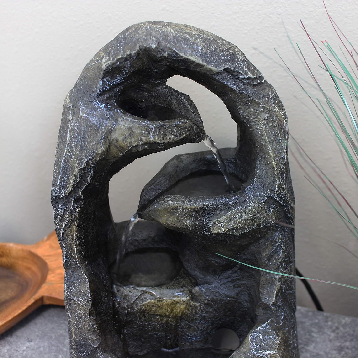 Sunnydaze Cavernous Rock Tiers Indoor Fountain - 12 Inch Decor